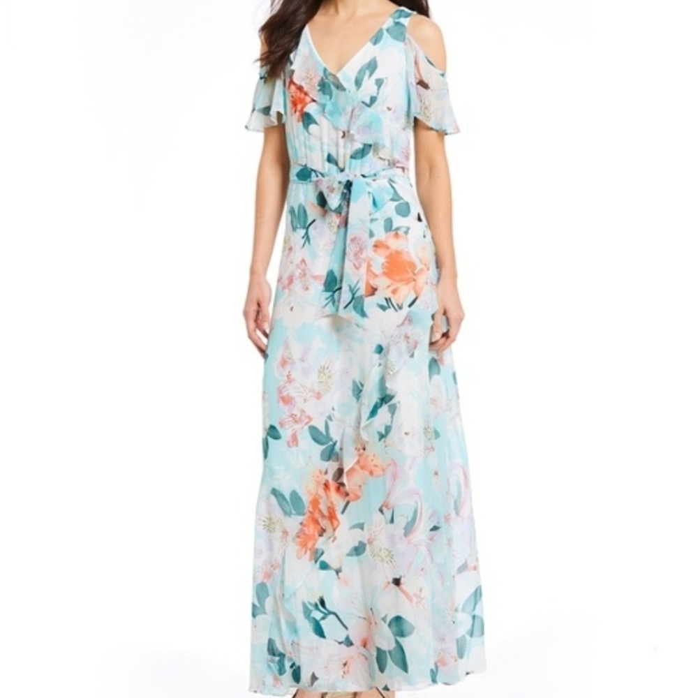 Calvin Klein Blue Floral Maxi Dress